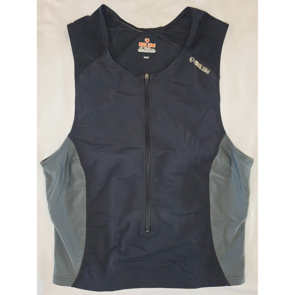 Pearl Izumi Elite Womens L Triathlon Cycling Tri Top Sleeveless 1/2 Zip
